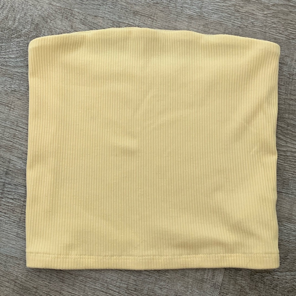 Yellow Ribbed Tube Top